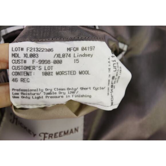 Hickey Freeman Lindsey Light Taupe Wool Blazer Jacket Men's 46R - Picture 9 of 9